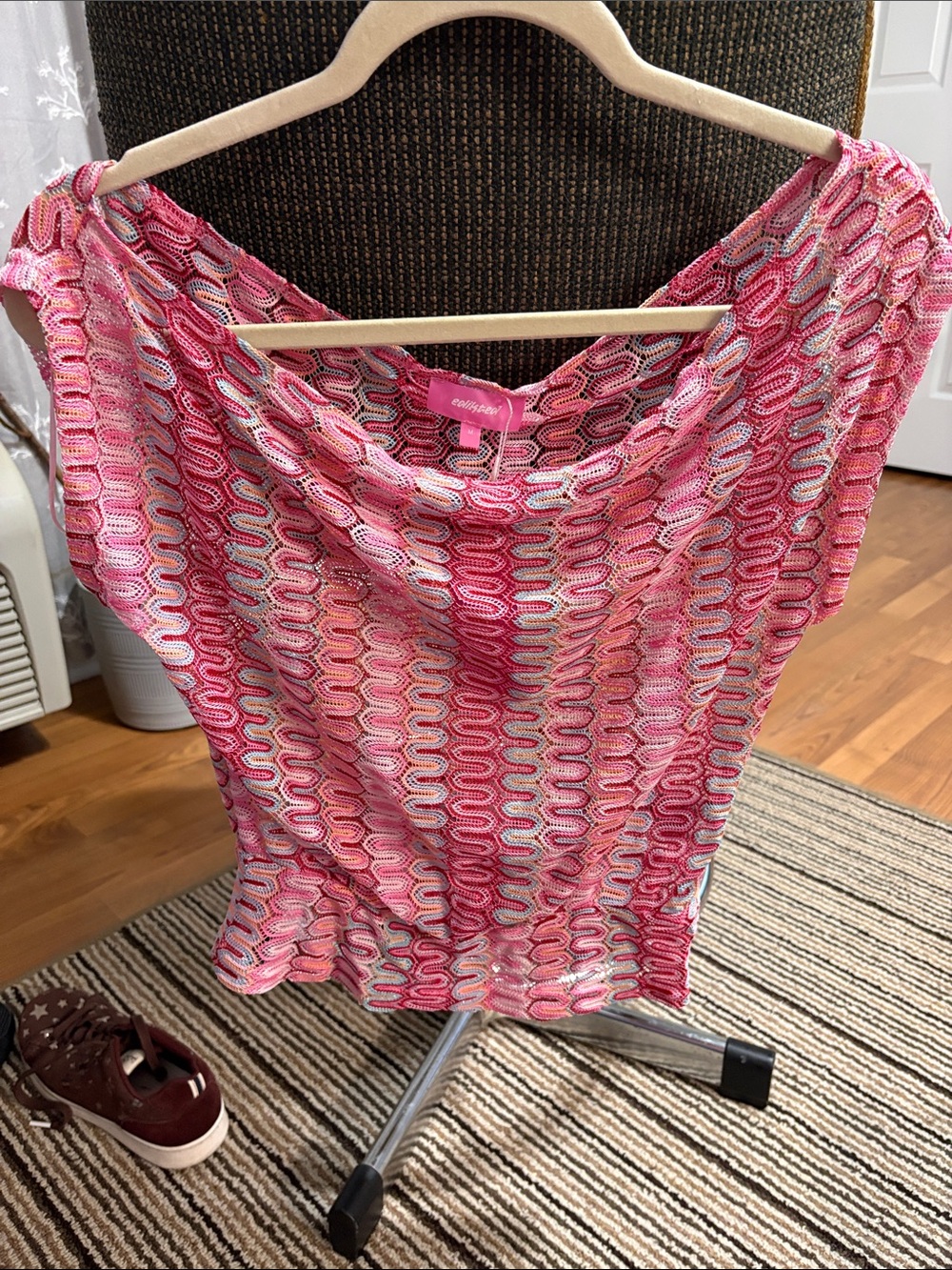 Edikted Pink Multicolor Cowl Neck Tank Top